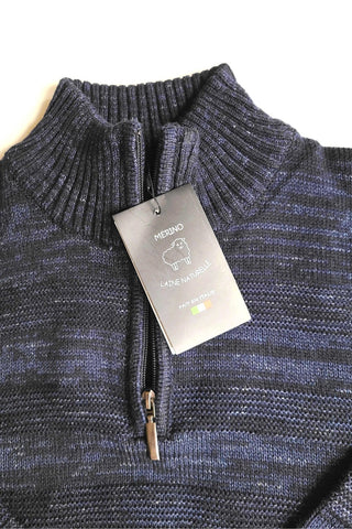 Quarter-Zip, Mock-T Sweater Navy or Burgundy