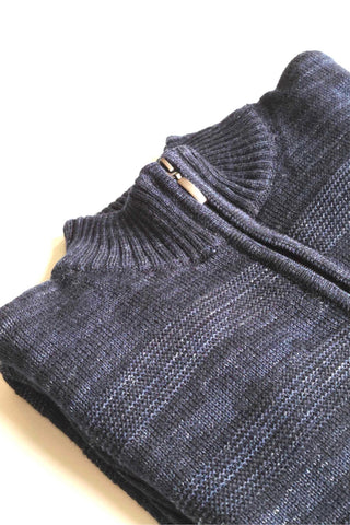Quarter-Zip, Mock-T Sweater Navy or Burgundy