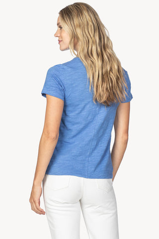 V-Neck T-Shirt with Back Seam. Pink or Blue