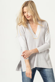 3/4 Sleeve Shawl Collar Tunic Sweater in 2 Colours