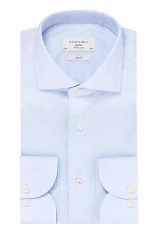 Long-Sleeved Travel Shirt Light Blue