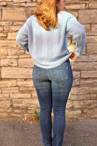 Cable Waved Knitted Sweater