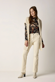 Summun Wool Blend Top in Ikat Print