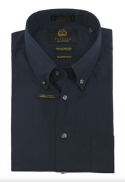 Long-Sleeved Button Down Cotton-Wool Shirt in Multiple Fits