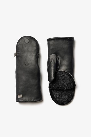 Betrice Faux-Fur Lined Leather Mittens