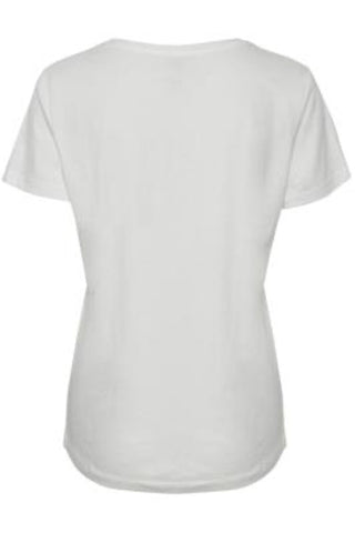 Naia Short-Sleeved, V-Neck T-Shirt Off White