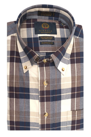 Viyella Sports Shirt in Plaid Pattern in 2 Fits