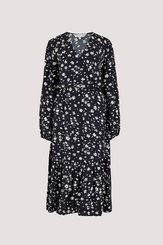 Apricot's Floral Wrap Midi Dress