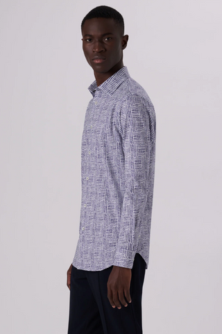 Abstract Check Print Ooohcotton Shirt