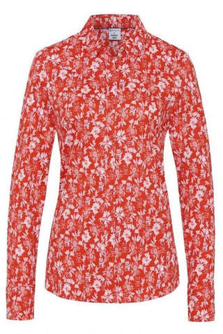 Pia Long-Sleeved Knit Shirt Red Floral