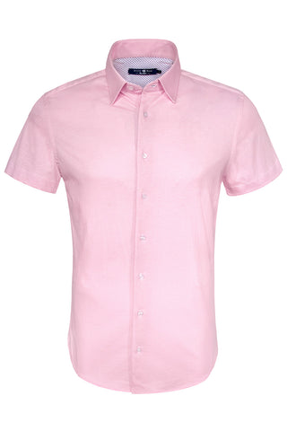 Micro Dot Print Short-Sleeved Knit Shirt