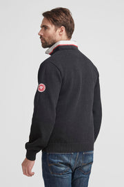 Classic Windproof Quarter-Zip Knitted Cotton Sweater in 2 Colours