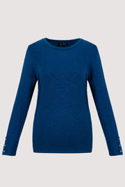 Crew Neck Long Sleeve Jersey Top in 6 Colors