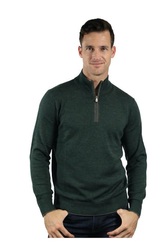 The Palmer Quarter-Zip Mock-Neck Merino Sweater Two Colours