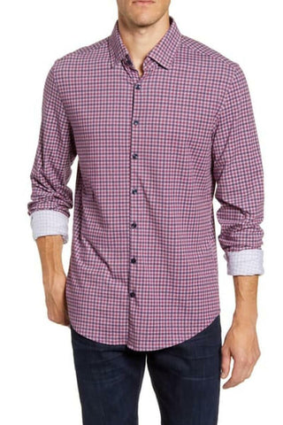 Long Sleeve Knit Check Print